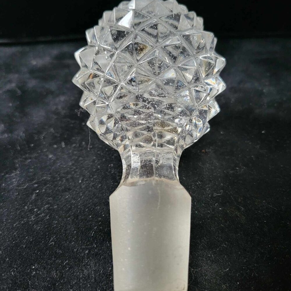 Beautiful Decanter 1950's Glass Diamond Decanter Replacement Stop